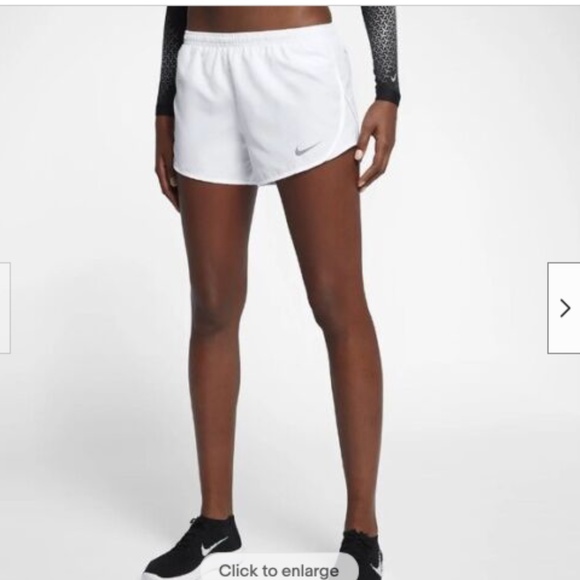 NWT Nike Women's Tempo Modern Embossed 4" White Running Shorts - Picture 1 of 7